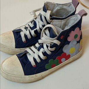 Mini Boden Navy Floral High-Top Sneakers